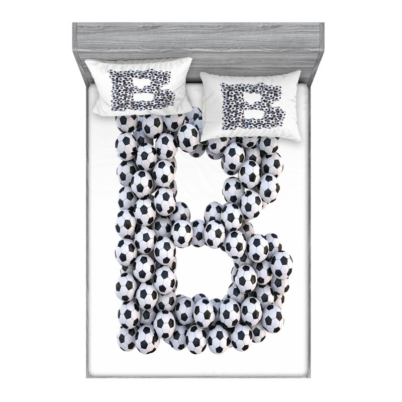 Ensemble de draps lettre en microfibre, Ensemble de draps pour lit double avec un drap-hou, B