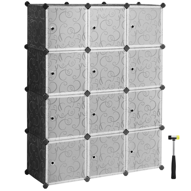 12 Pair Stackable Shoe Storage Cabinet