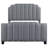 Upholstered Full Panel Bed Light Grey-225307072