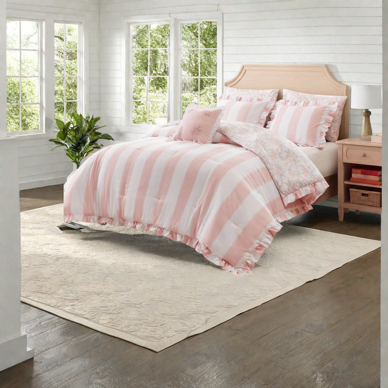 Ensembles de literie roses pour lit simple et lit simple XL, couette à volants en microfibre pour chambre à coucher
