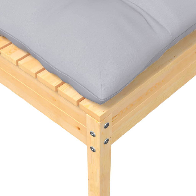 Ensemble de salon de jardin Vidaxl gris, bois naturel de pin massif, 100% polyester