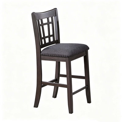 Chaises de salle à manger à hauteur de comptoir avec revêtement rembourré et détails cloutés