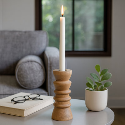 Porte-bougie effilé en bois Modern Modern