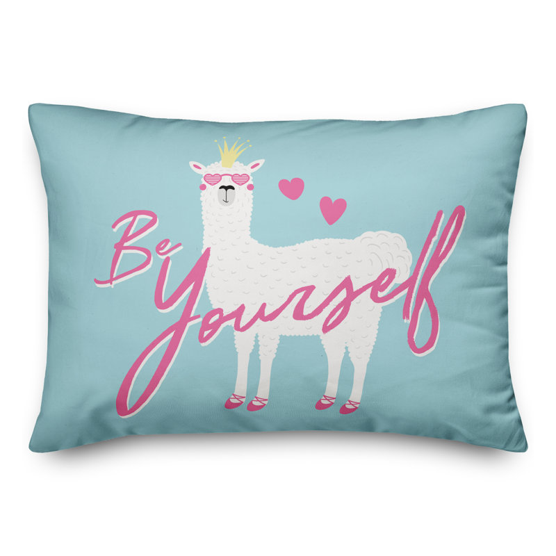 Housse de coussin rectangulaire Be yourself llama