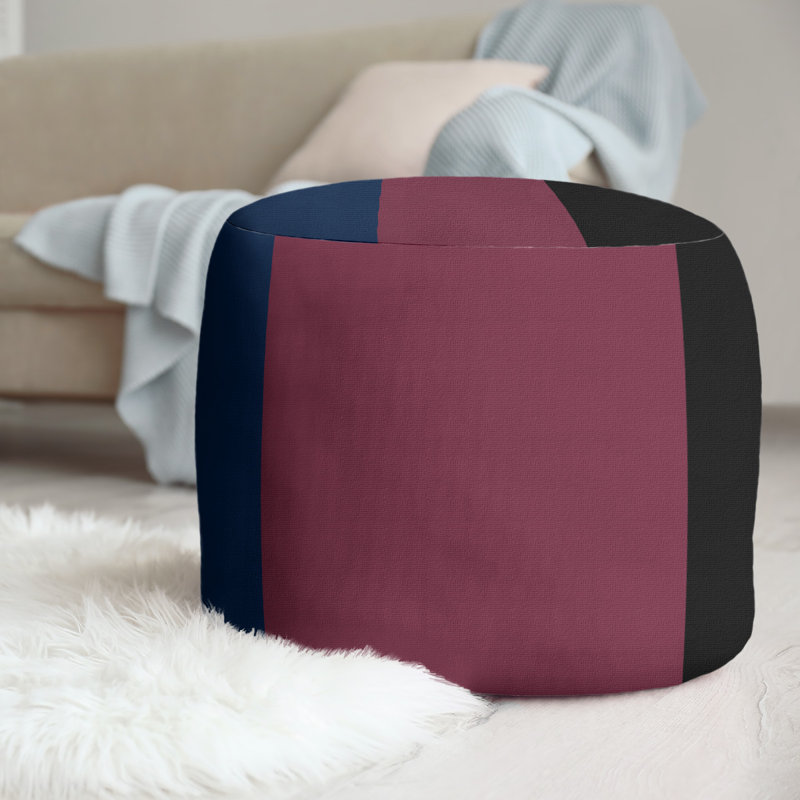 Repose-pieds repose-pieds rond 20,5" Cleveland, Bleu marine / vin / noir