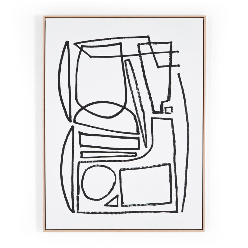 Stark 1 Print by Dan Hobday, 48" H x 36" W x 2" D, Light Brown Floater Framed