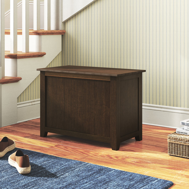 Avaline Bamboo Storage Bench, Brushed Brown