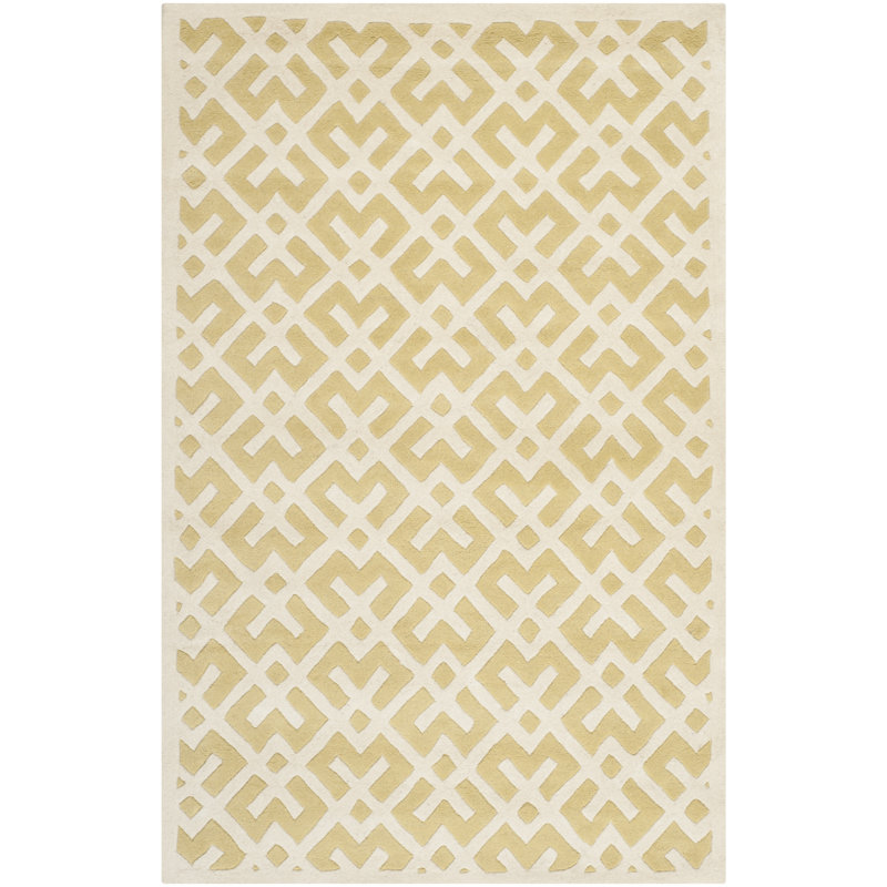 Teresita Hand Tufted Wool Geometric Rug, Rectangle 2' x 3'