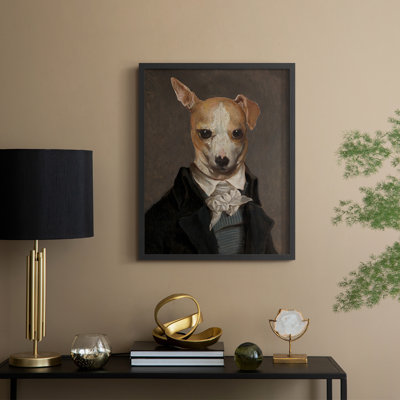 Refined Fido Framed Print - Solid Wood