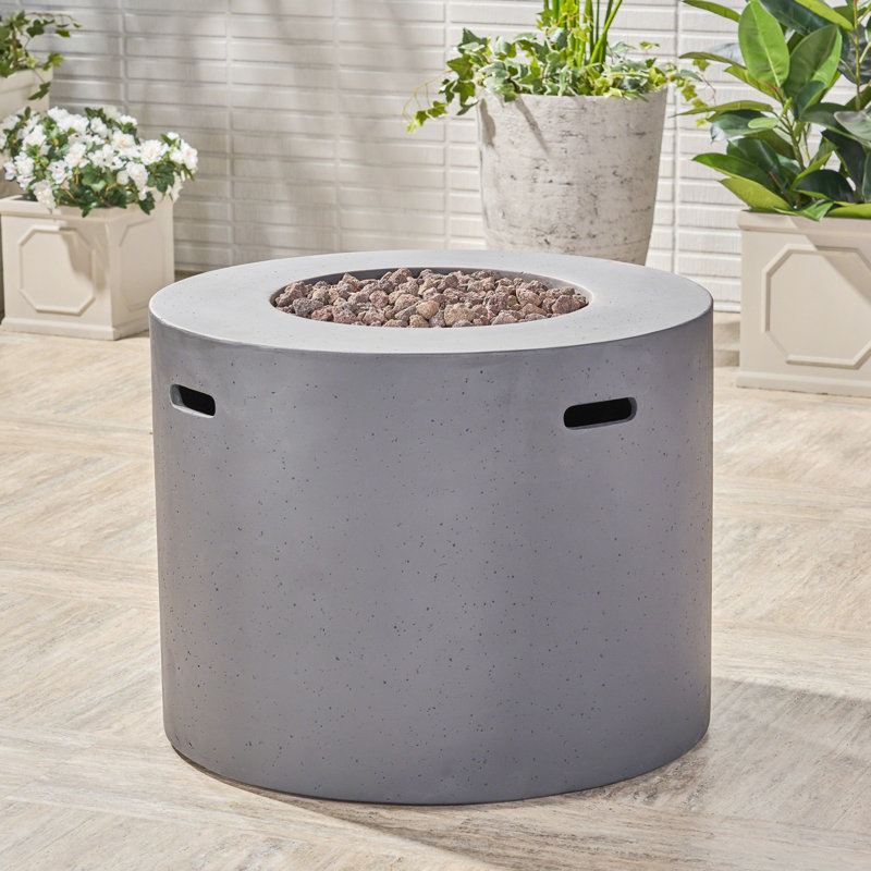 Foyer circulaire Mgo - 40 000 BTU, Gris, H 24,5 po x l 31,1 po x P 31,1 po