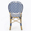 Ensemble bistro d'extérieur en aluminium 3 pièces, bleu marine, avec finition en bambou-833725718