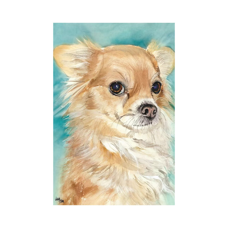 Sophie - Chihuahua par Judith Stein - Estampe numérique sur toile tendue avec châssis, H 26 po x l 18 po x 1,5 po
