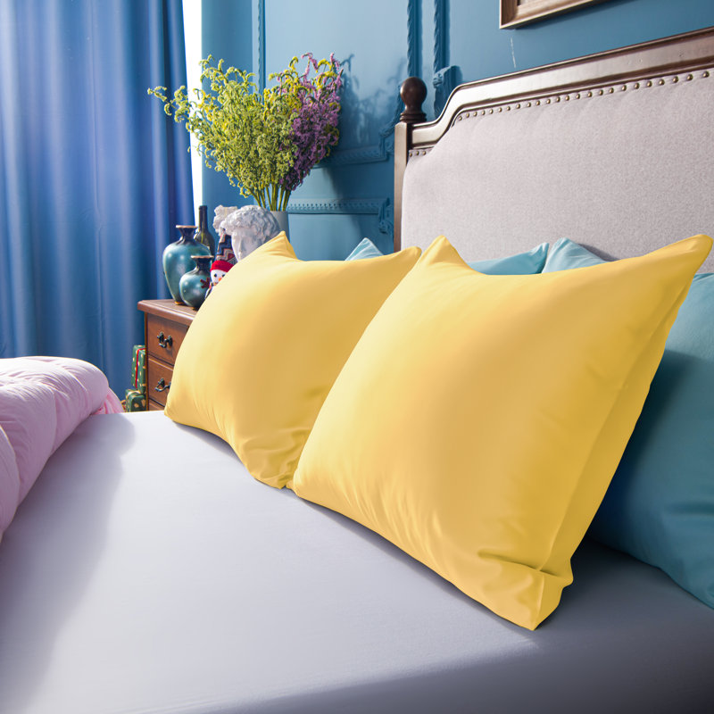  Housse de coussin en microfibre, Jaune, Très grand