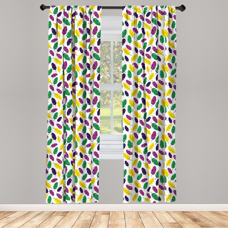 Carnival Floral Semi-Sheer Rod Pocket Curtain Panels, 28" x 84"