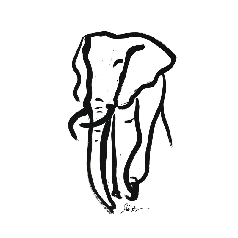 Fahrettin Inked Safari II-Elephant par Jodi Augustine, H 36 po x l 24 po x P 1,25 po