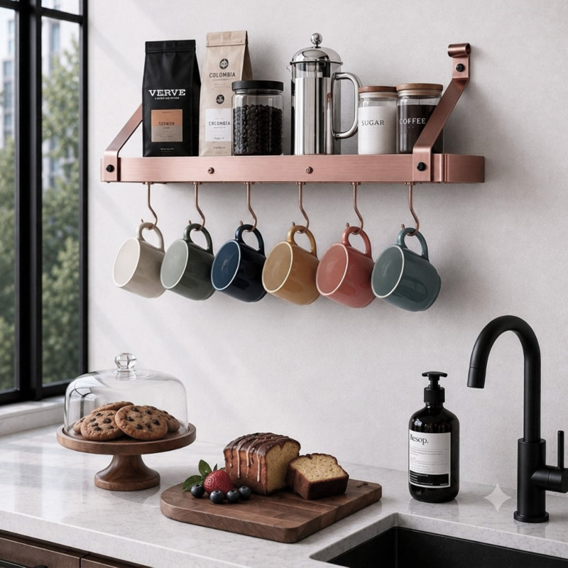 Handcrafted Gourmet Wall Mounted Pot Rack, 30" W