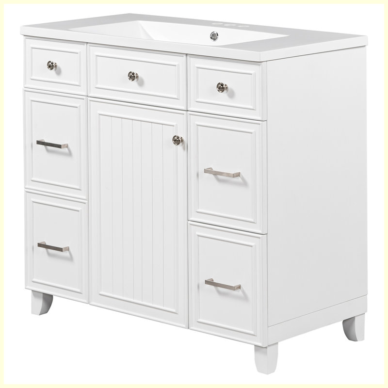 Ensemble de meuble-lavabo moderne avec comptoir de meuble-lavabo Modern, Blanc