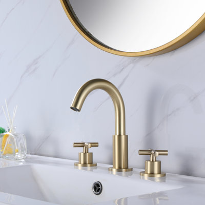 cox Circular Double Cross Handles Widespread Bathroom Faucet