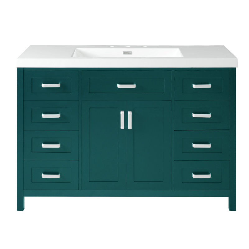 Meuble-lavabo 48 po avec plateau en résine, Vert
