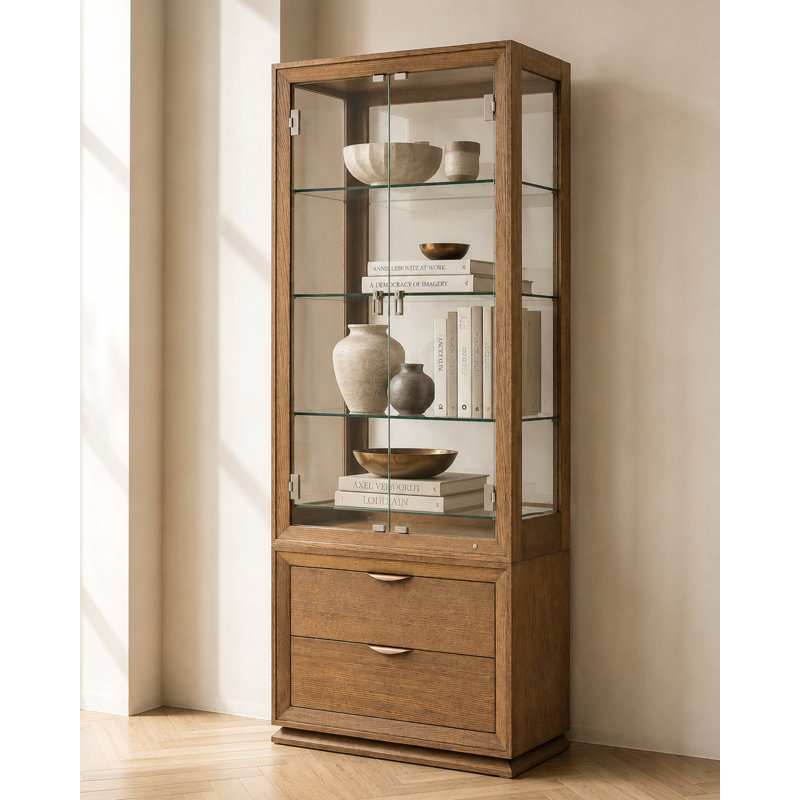 Portrait Display Cabinet - Sienna Brown