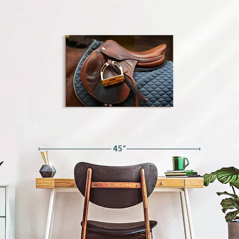 Mehar Brown Leather Saddle, 20" H x 30" W