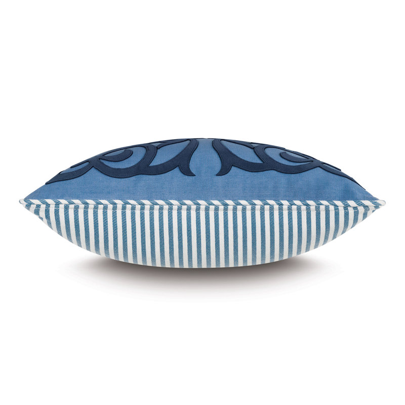 Ahoy Square Indoor/Outdoor Pillow Cover & Insert, Blue