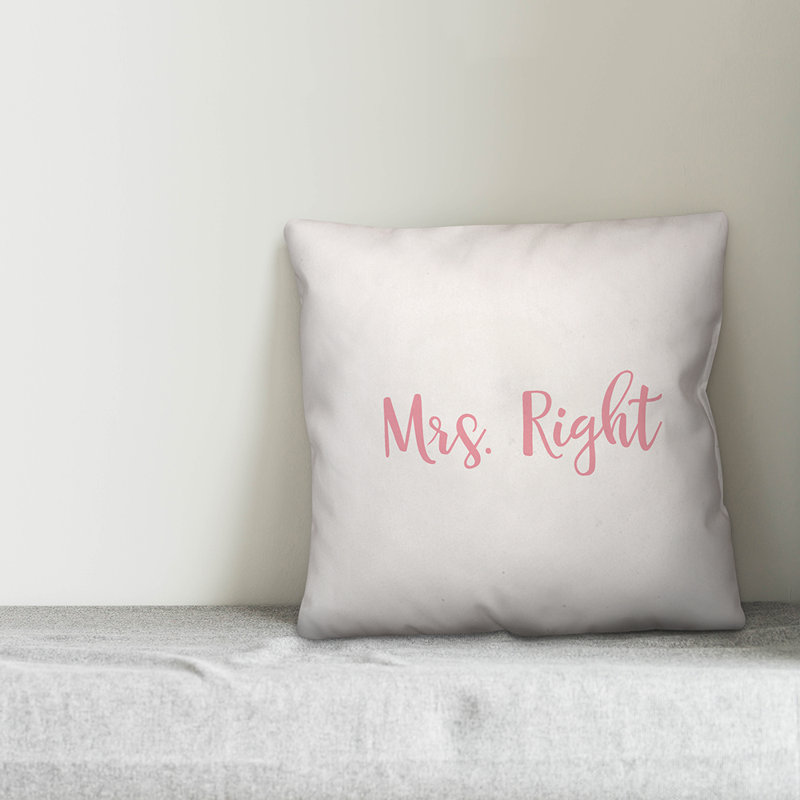  Coussin Mme. Right, Blanc / rose, Housse de coussin