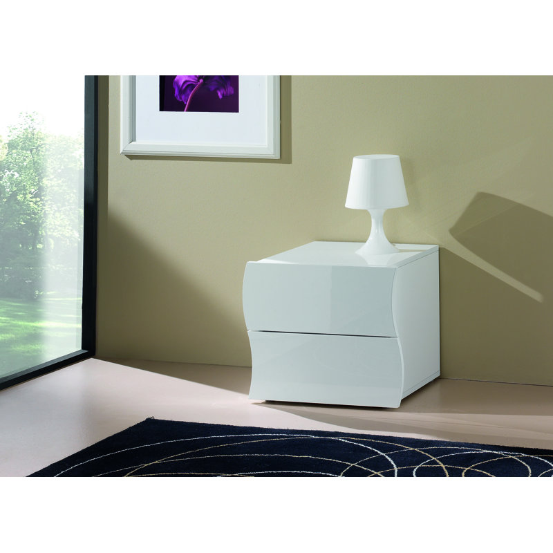 Colbie 127cm W Manufactured Wood Bedside Table, White