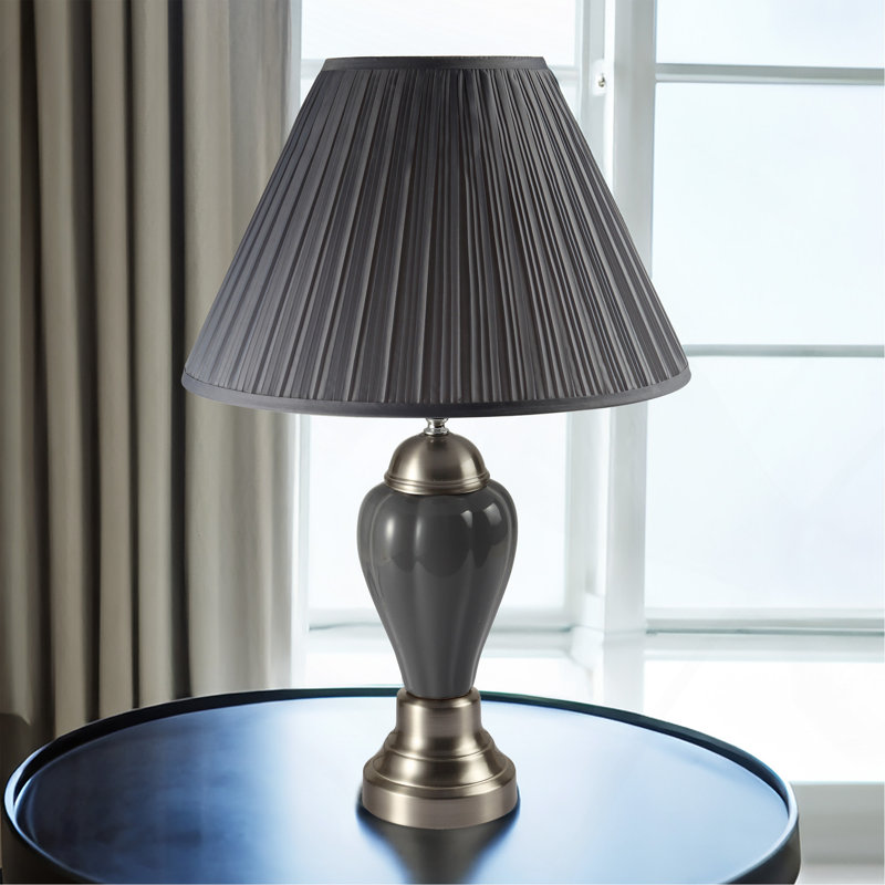 Lampe de table 1pc, Gris/argent, Gris