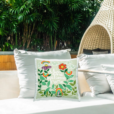 Coussin d'extérieur «Comforting Welcome Here» par Mandy Ford Art + Illustration