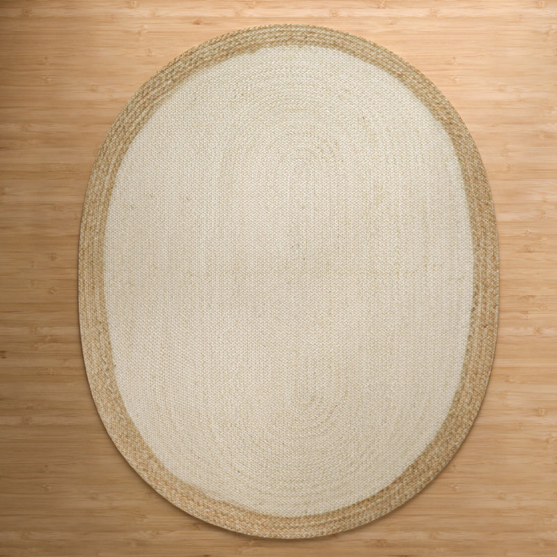Kayleigh Hand-Braided Jute Area Rug, Oval 5' x 7'