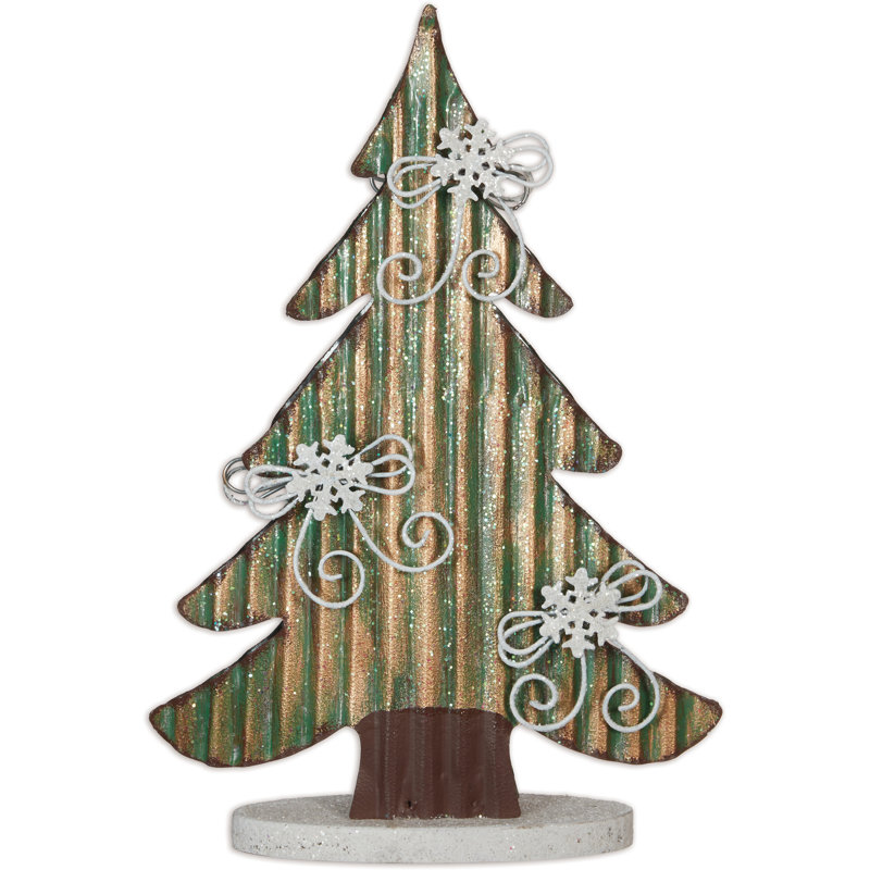 Bow & Snowflake Glittered Tree, 11"