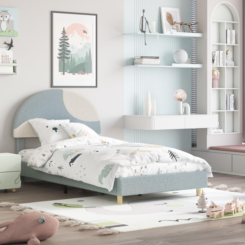 Base de lit double rembourrée Modern, Full / Double, Blue