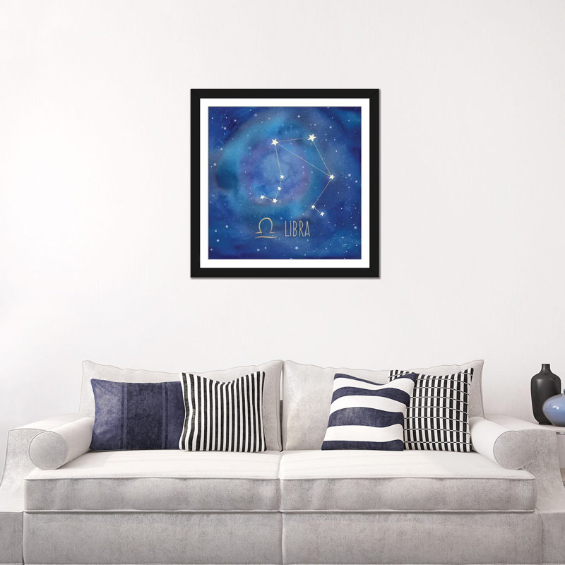 « star sign libra », impression sur toile, H 24 po x l 24 po x P 1 po, Papier d'art encadré noir