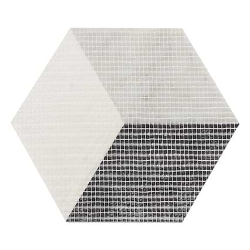 Havasar 8x9 Hexagon Honed Marble Mosaic Tile, Classico Polished