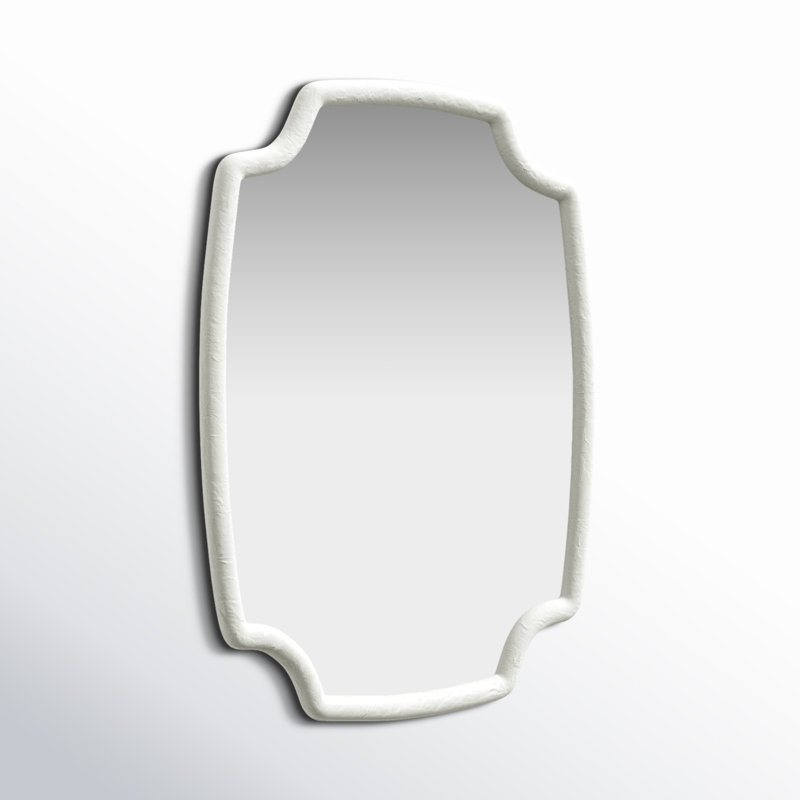 Selene Flat Beveled Mirror, White