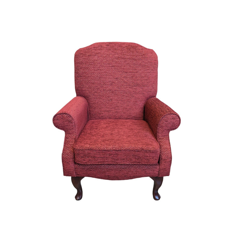 Clarkston Upholstered Armchair, Mahogany, Morello Terracotta Pattern