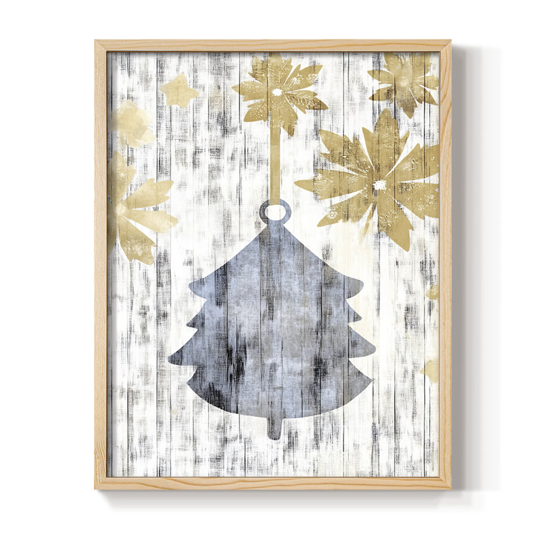 «Christmas Holiday», art encadré cmxxxii - bois massif, Naturel, H 11 po x l 9 po