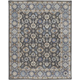 Azalea Wool Oriental Area Rug in Taupe/Blue/Ivory