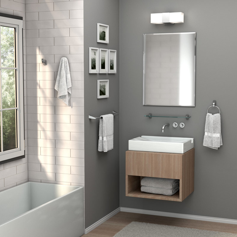 Flush Mount Frameless Beveled Wall Rectangle Mirror | Mount Landscape or Portrait, 31.5" H x 23.5" W