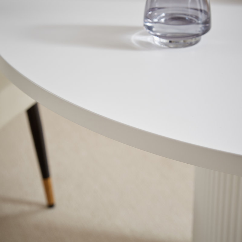 Table de salle à manger ronde, Blanc,  H 29,92 po x l 46,46 po x P 46,46 po