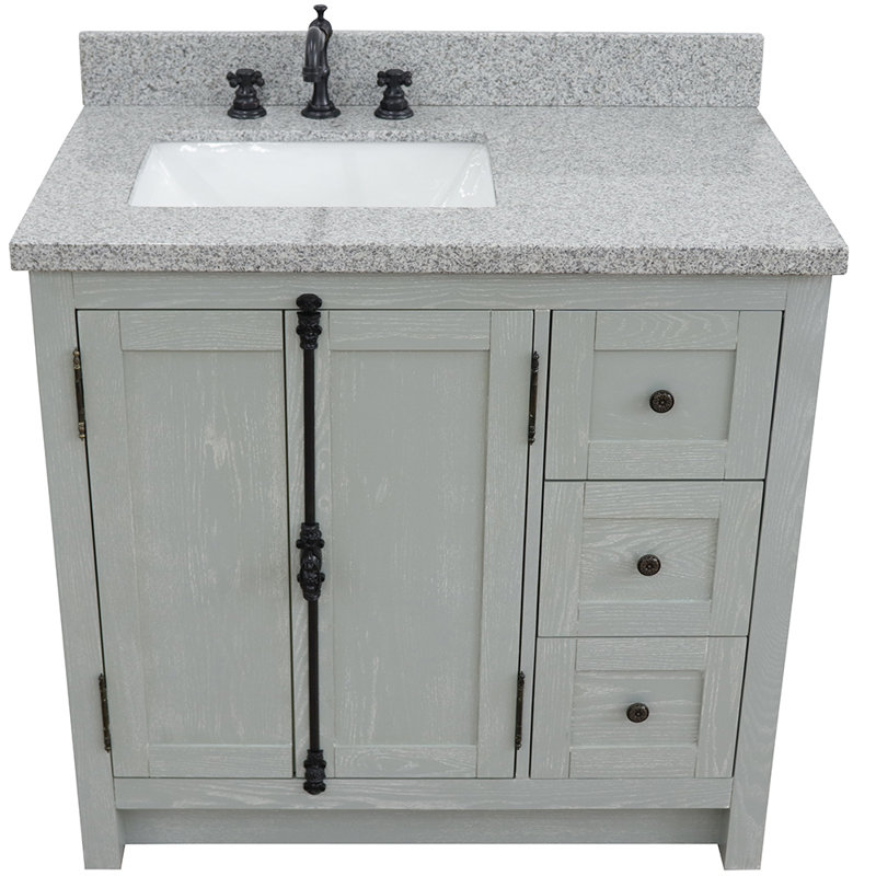Ensemble de meuble-lavabo simple 37 po Truet, Granite, Gris sauge