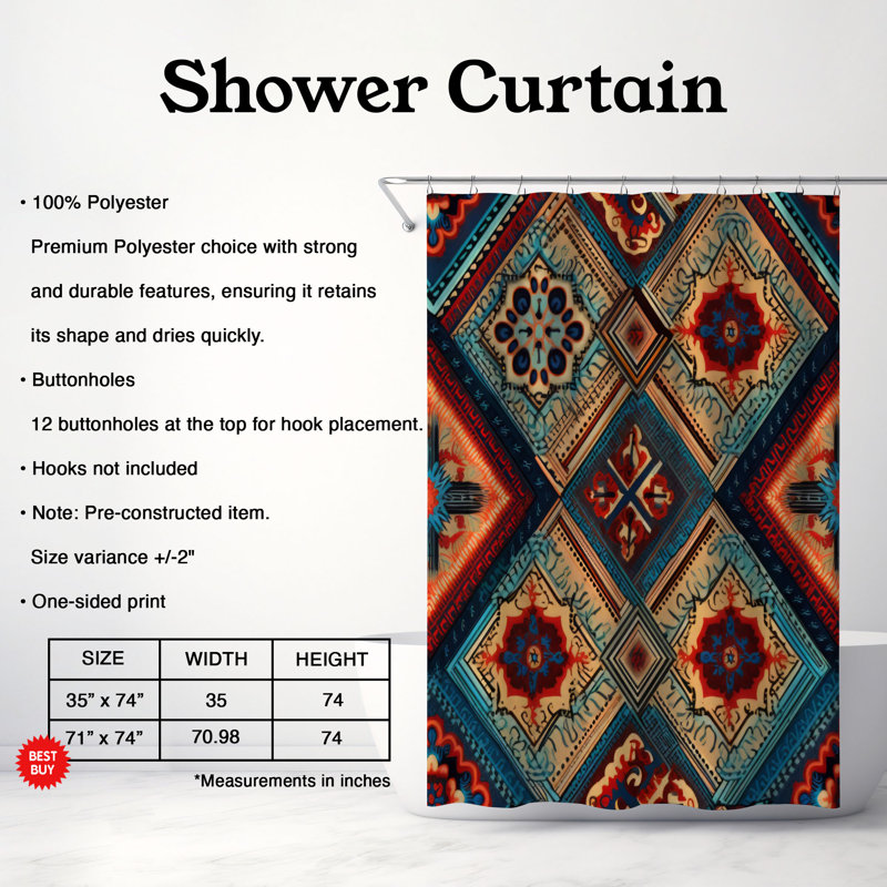 Rideaux de douche Premium Prints, H 74 po x l 71 po