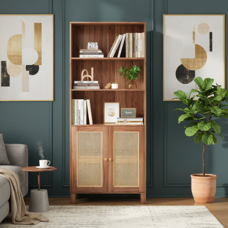 29.9" W Modern Bookcase, Natural