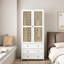 Garde-robe à 2 portes et 3 tiroirs à motif creux, la collision du blanc, convient aux chambres à coucher et aux vestiaires