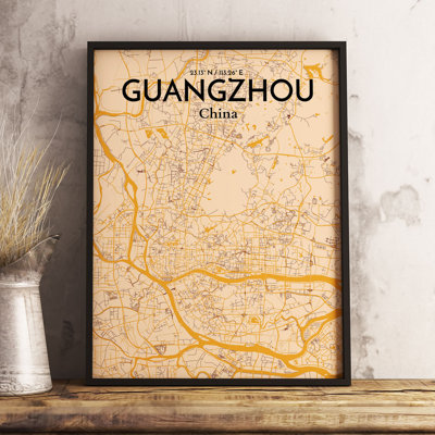 Guangzhou City Map - No Frame Print