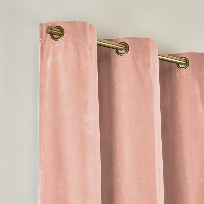Dario Room Darkening Curtain Single Panel, 137 x 350cm, Pink