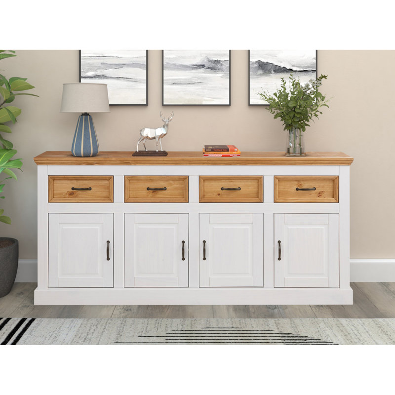 Suzie 192cm Sideboard, White/Stain