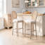 Chaises de bar Amando d'une hauteur de 30 po, tabourets de bar rembourrés en bois massif, tabourets de bar en bois de style champêtre français classique, techniques de tréfilage et de sculpture-129766990-131139520