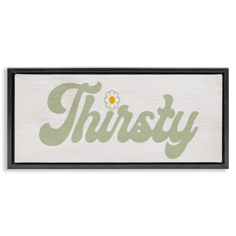 Cadre flottant Groovy Thirsty, par Lil 'Rue, H 11 po x l 25 po, Cadre flottant noir de jais